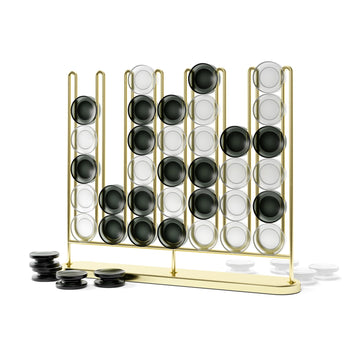 Umbra STAX Four-in-a-Row Game for 2 Players, Ages 6+, Brass