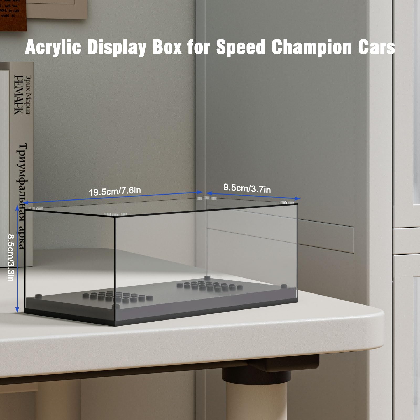 1/28 Scale Model Car Display Case with Light, 7.6 x 3.7 x 3.3 in