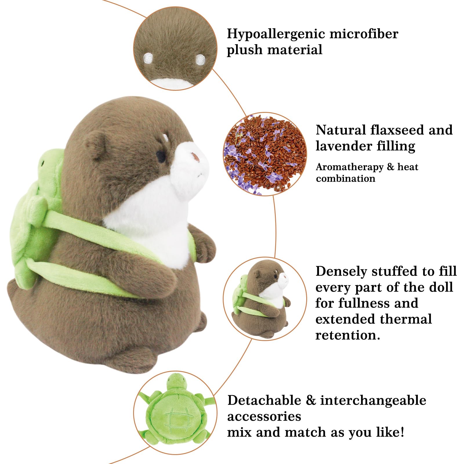 Ayehe Weighted Microwavable Stuffed Animal, Turtle Otter