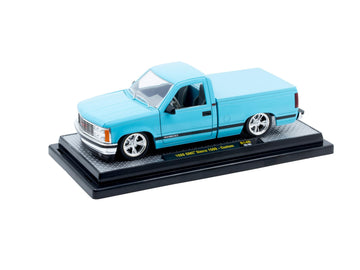 1988 Sierra 1500 Custom Pickup Truck Light Blue with Black Stripes Limited Edition to 9250 Pieces Worldwide 1/24 Diecast Model Car by M2 40300-140B