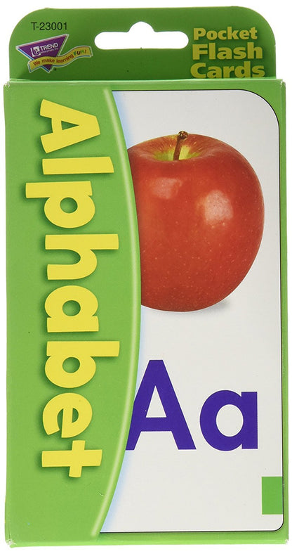 Trend Enterprises: Alphabet Pocket Flash Cards, Great for Skill Building and Home Use, 56 Self-Checking Cards Included, Match Letters to Photos