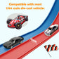 15 Ft Flexible Race Track for Kids 3+, Certified Safe Flex Race Car Ramp with Two 1/64 Diecast Cars - Starter Set, Portable Roll-Up Racetrack