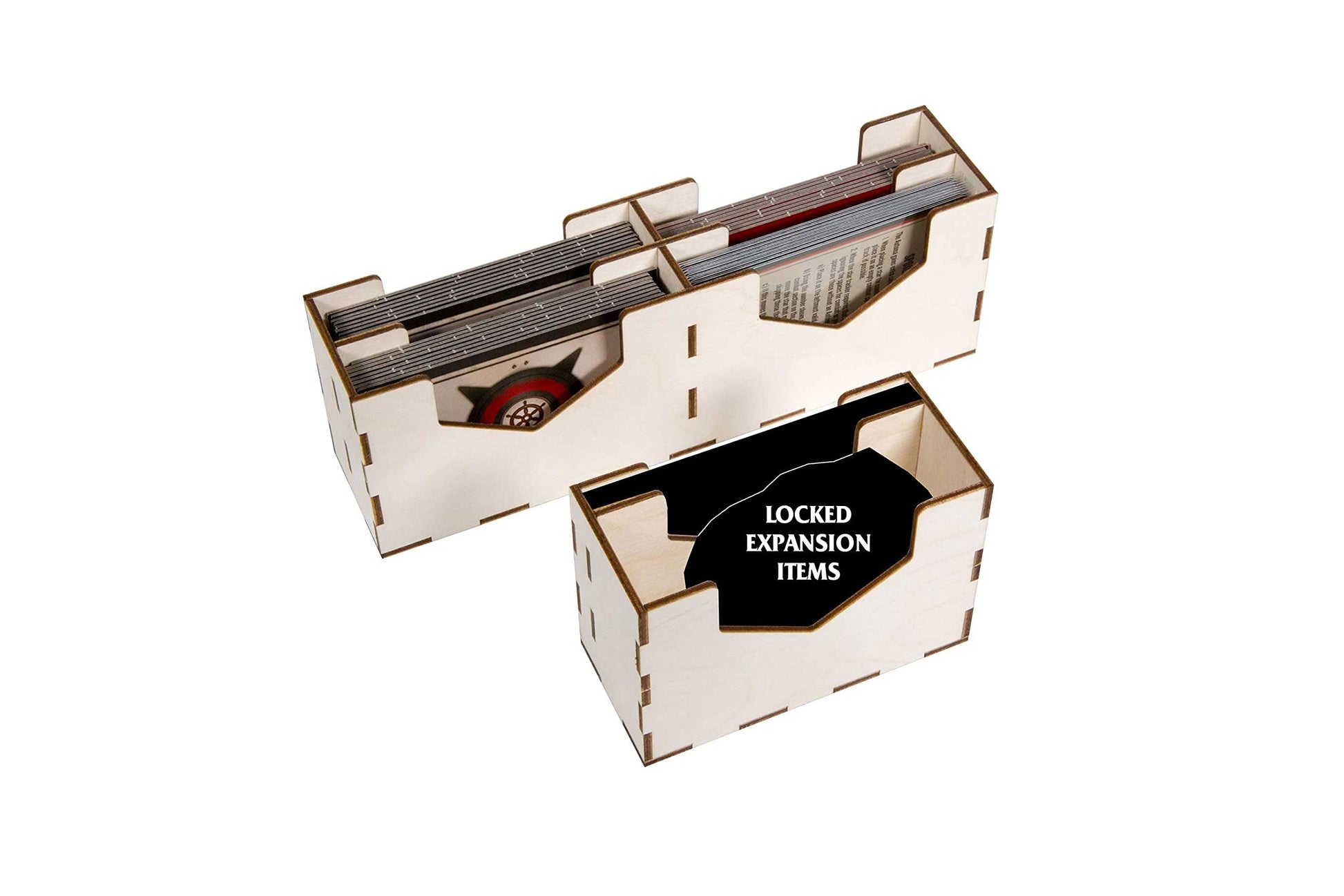 The Broken Token Game Organizer Compatible with Scythe Legendary Expansion - Wooden Game Organizing Box with Multiple Trays