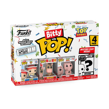 Funko Bitty Pop Toy Story - Jessie 4PK - Jessie, Bullseye, Hamm and A Surprise Mystery Mini Figure - 0.9 Inch (2.2 Cm) Collectable - Stackable Display