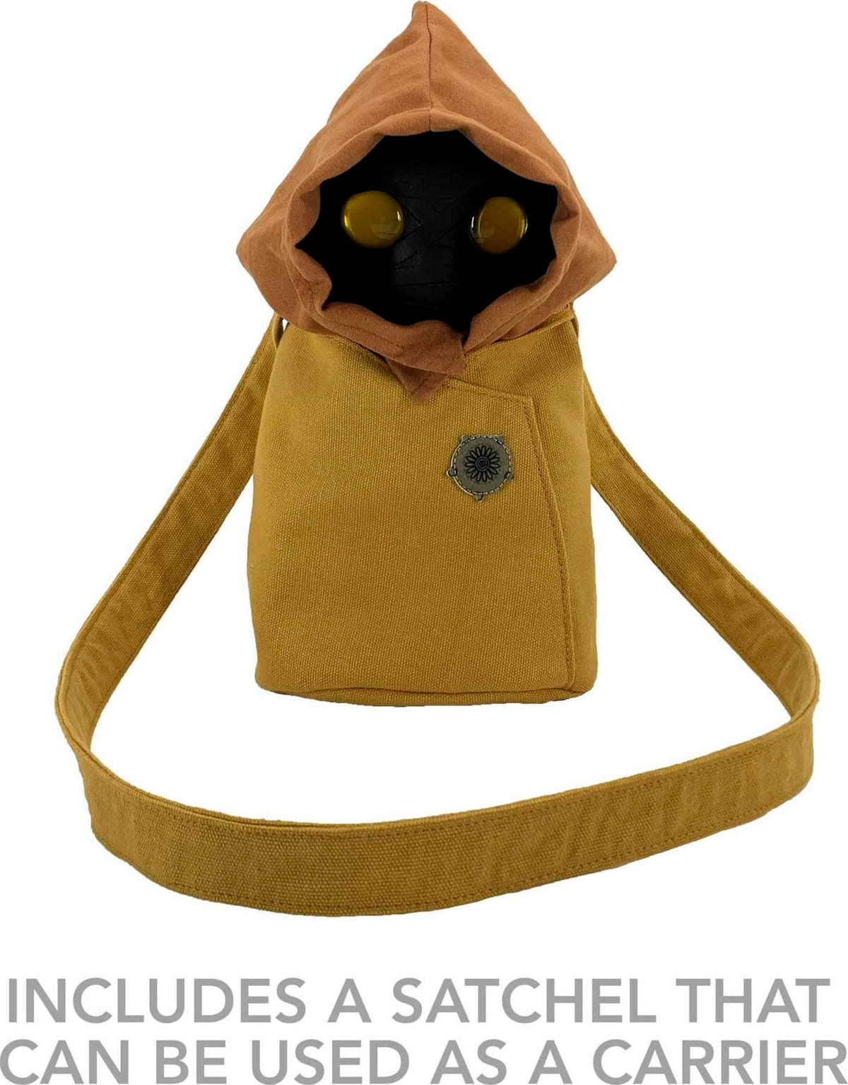 Mattel Star Wars Galactic Pals Plush Toy, Jawa 11-inch Soft Doll Set with Carrier & Personality Profile Card for Personalized Experience