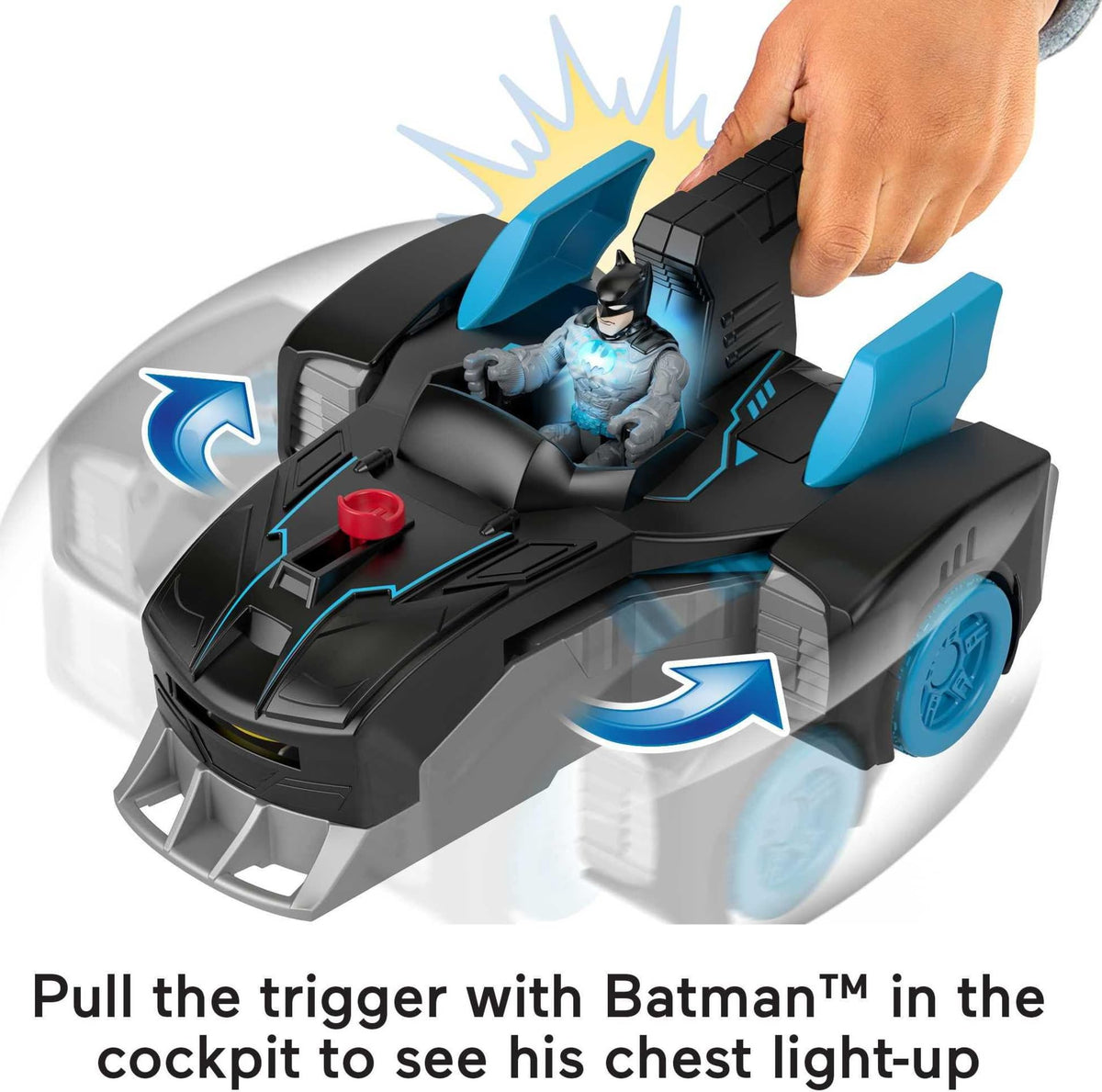 Fisher-Price Imaginext DC Super Friends Batman Toy Bat-Tech Batmobile Car & Light-Up Figure for Preschool Pretend Play Kids Ages 3+ Years