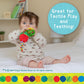 Eric Carle Very Hungry Caterpillar Chime Toy with Silicone Gummi Ogobolli - Makes Sound When Shaken and Great for Teething - Hanging Loop for On