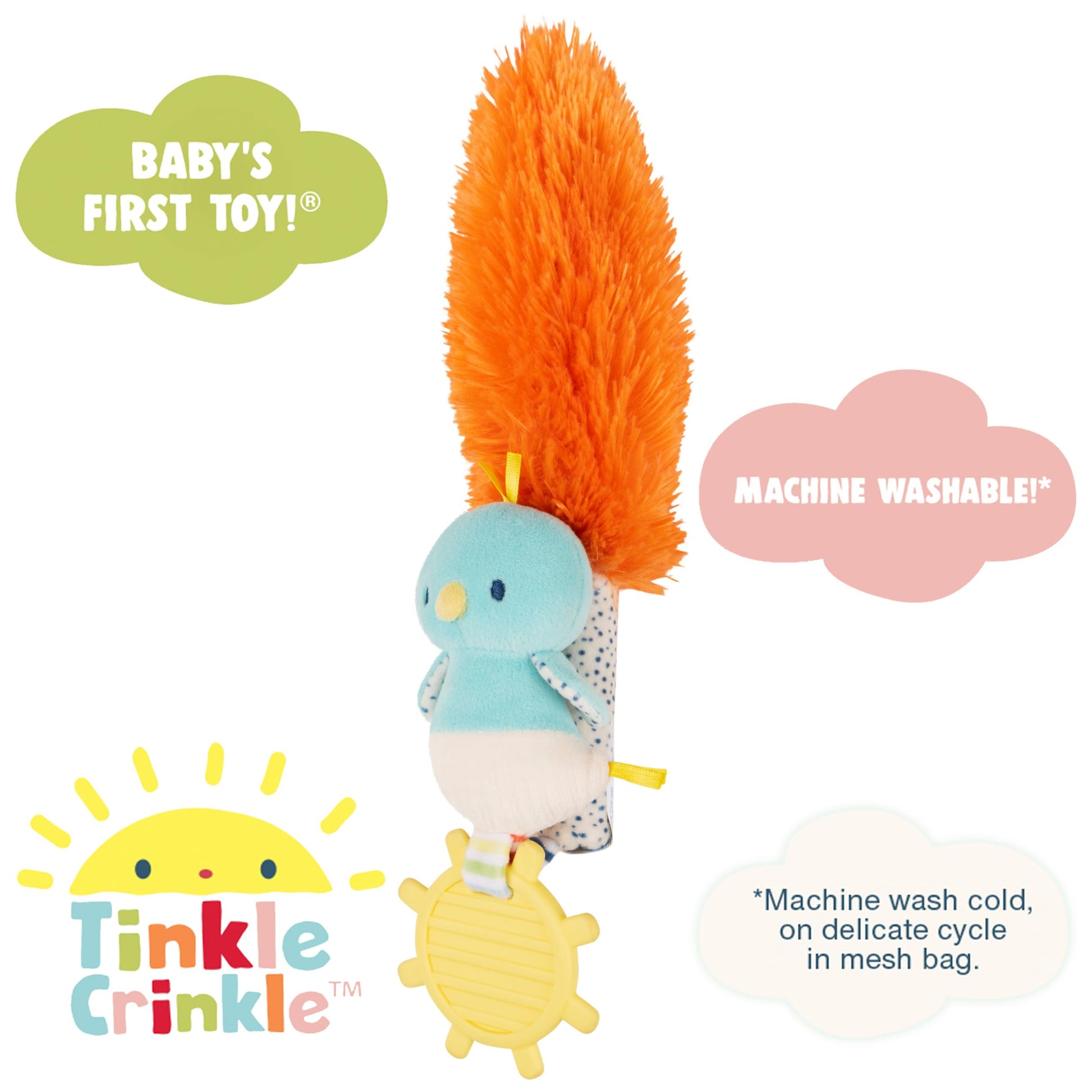 GUND Baby Tinkle Crinkle Play Together Birdie 12” Sensory Toy for Babies