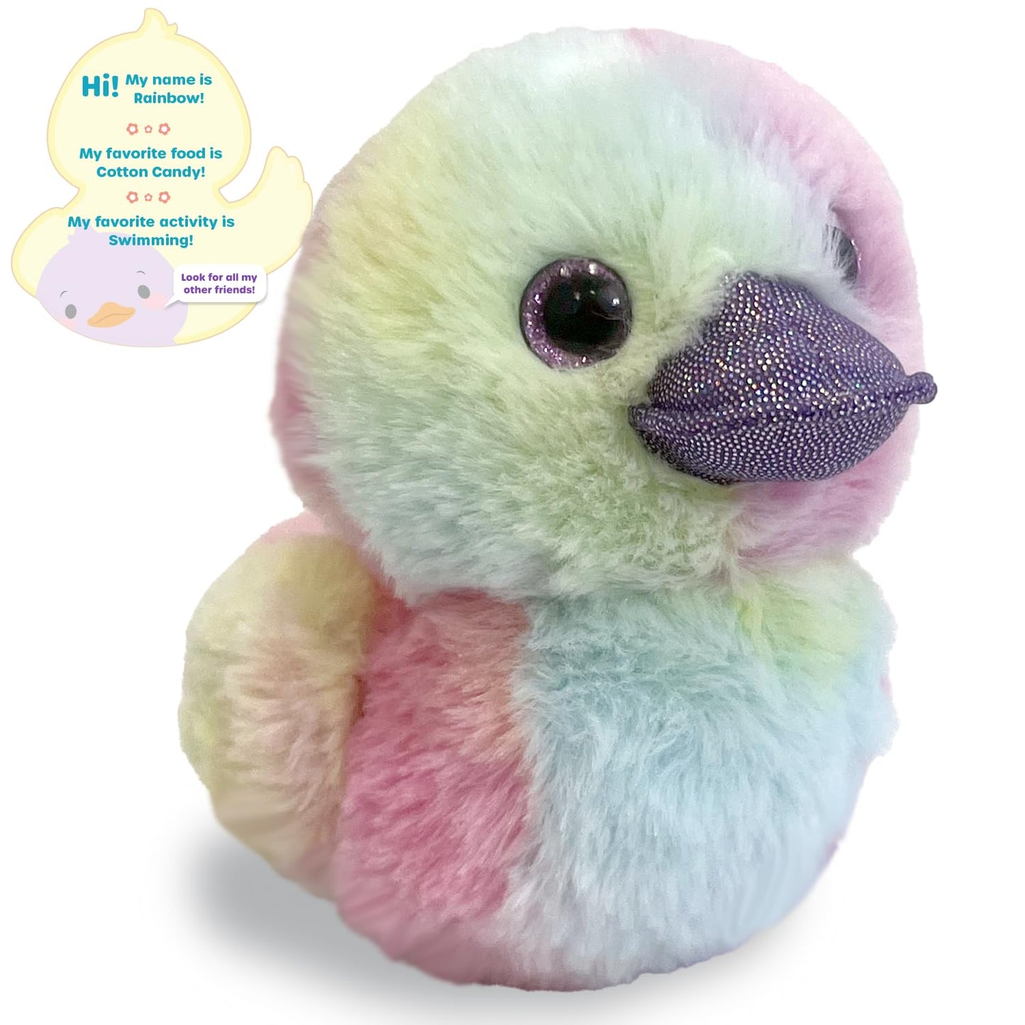 World's Softest Plush Duckees - 7" Plush Duckee - Rainbow Duck