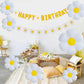 33pcs Daisy Birthday Banner Balloons Decoration,Daisy Flower Wedding Party Supplies