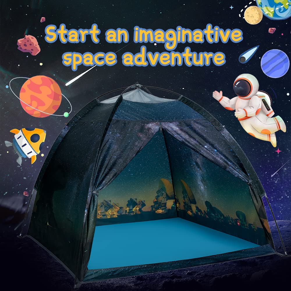 Mnagant Kids Play Tent-61”x61”x45”Imaginative Play Popup Tent Space World Tent for Kids Indoor/Outdoor Fun-Kids Galaxy Dome Tent Playhouse for Boys