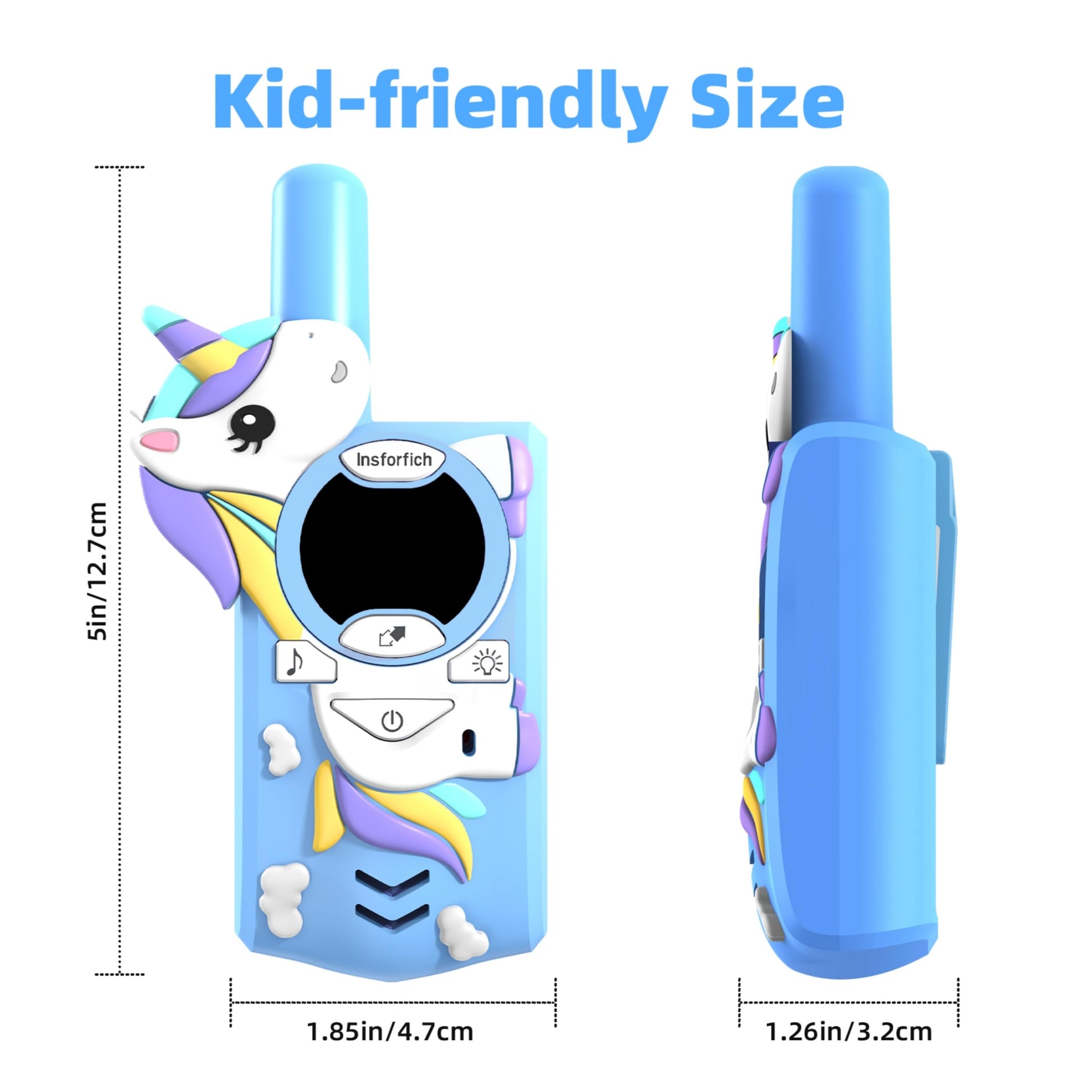 Unicorn Walkie Talkies for Kids,Toys Gifts for 3 4 5 6 7 8 9 Year Old Boys Girls,3 Channels 2 Way Radio Toy, 2 Miles Range for Outside, Camping
