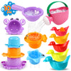 10 Pcs Bath Toys for Kids Ages 1-3, Bathtub & Pool Water Toys for Toddlers 1-3 & Babies 12-18 Months, Water Table Accessories with Floating Ducks