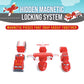 POPULAR PLAYTHINGS Magnetic Vehicles for Toddlers 1-3, Mix or Match Car Toys, Set of 3 Gift for Kids - Vehicles, Fire & Rescue, Red and White