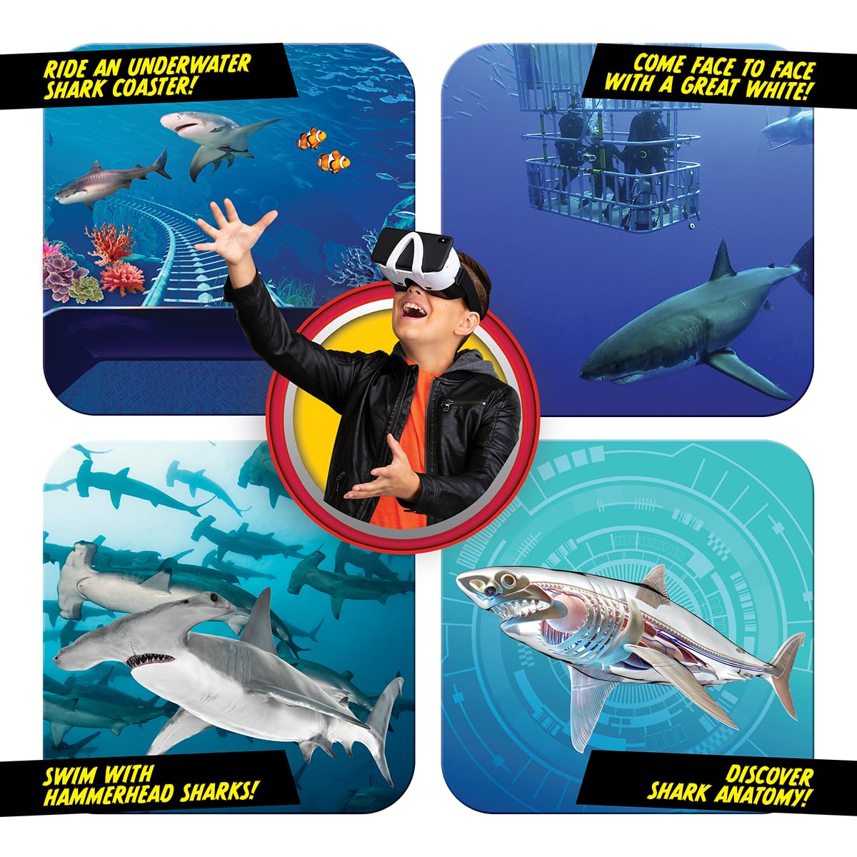 Abacus Brands STEAM Shark Lab VR - Illustrated Interactive VR Book and STEAM Learning Activity Set - for Ages 8 and Up