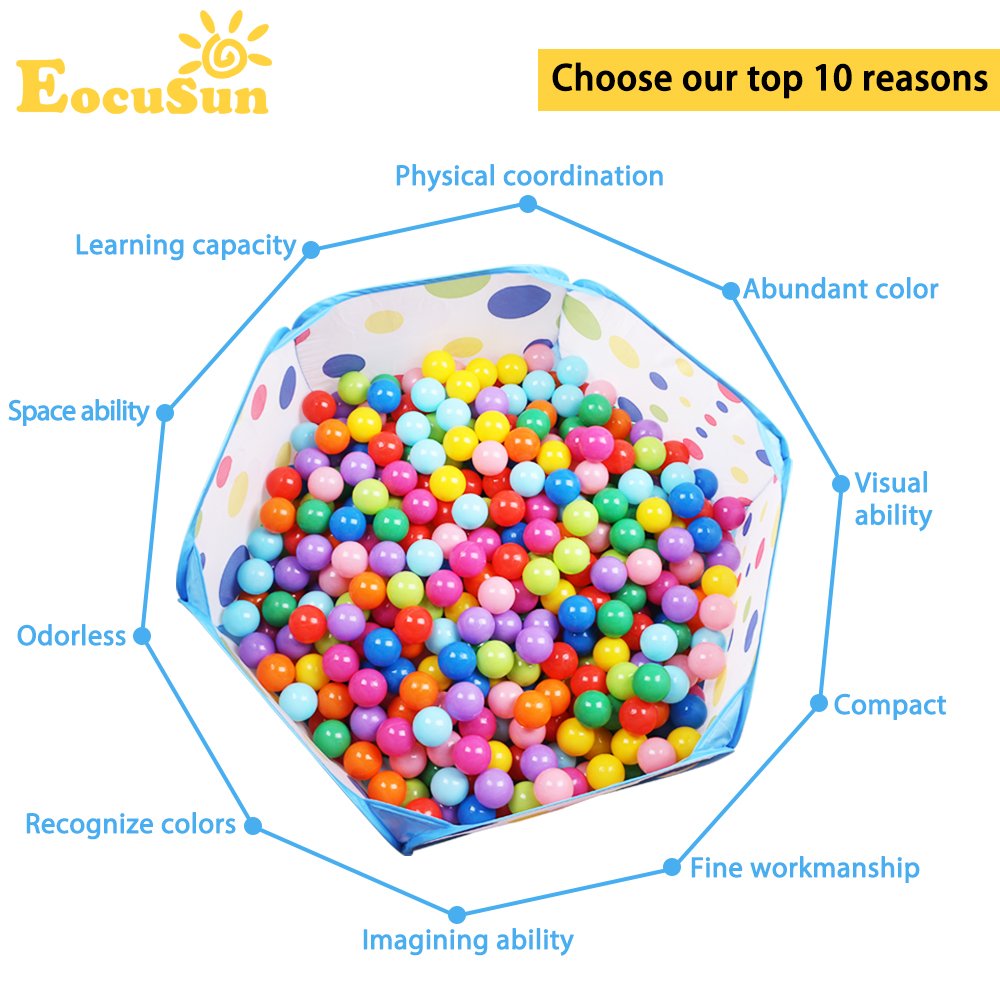 EocuSun Kids Ball Pit Large Pop Up Toddler Ball Pits Tent for Toddlers Girls Boys for Indoor Outdoor Baby Playpen w/Zipper Storage Bag, Balls Not