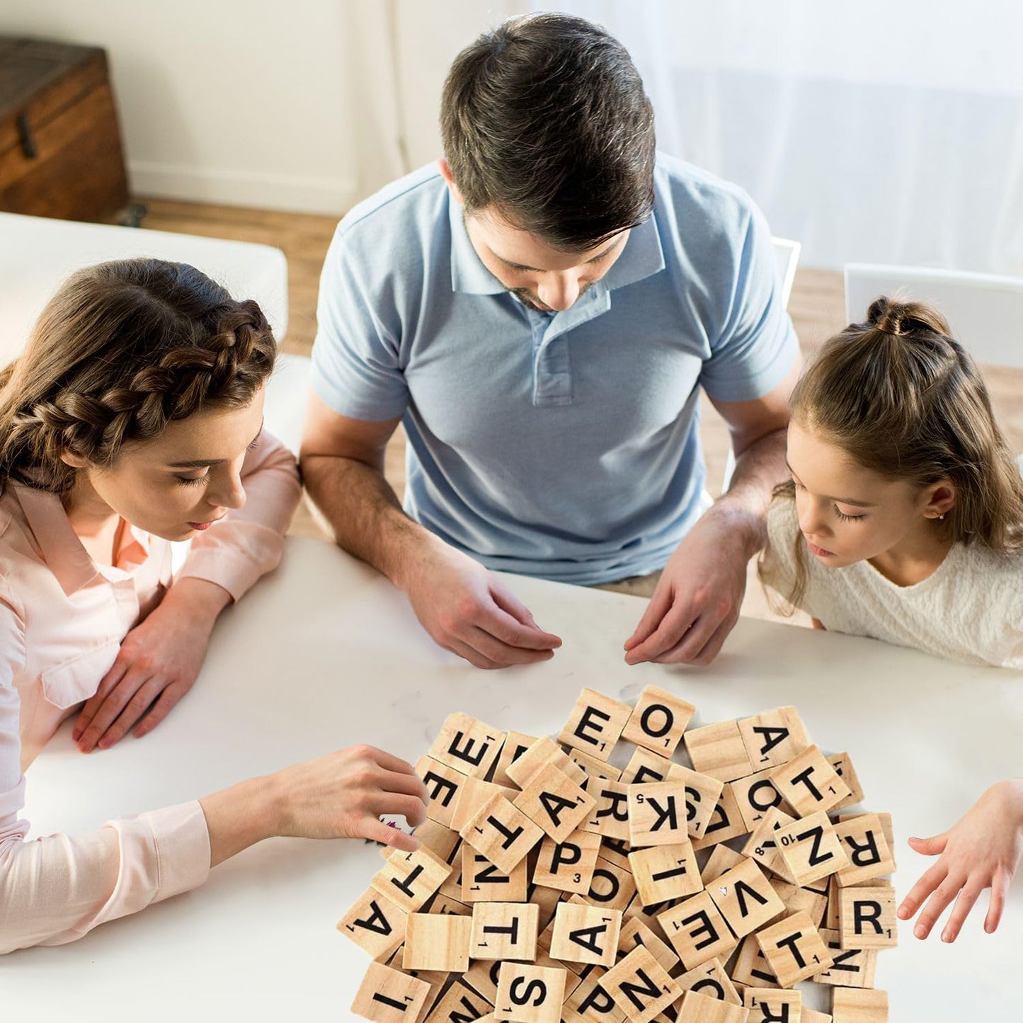 LSCQYYCC-200Pcs Magnetic Wooden Letter Bricks, Craft Letters - DIY Wooden Gift Decoration - Making Letter Coasters and Cross Games DIY Wood Gift