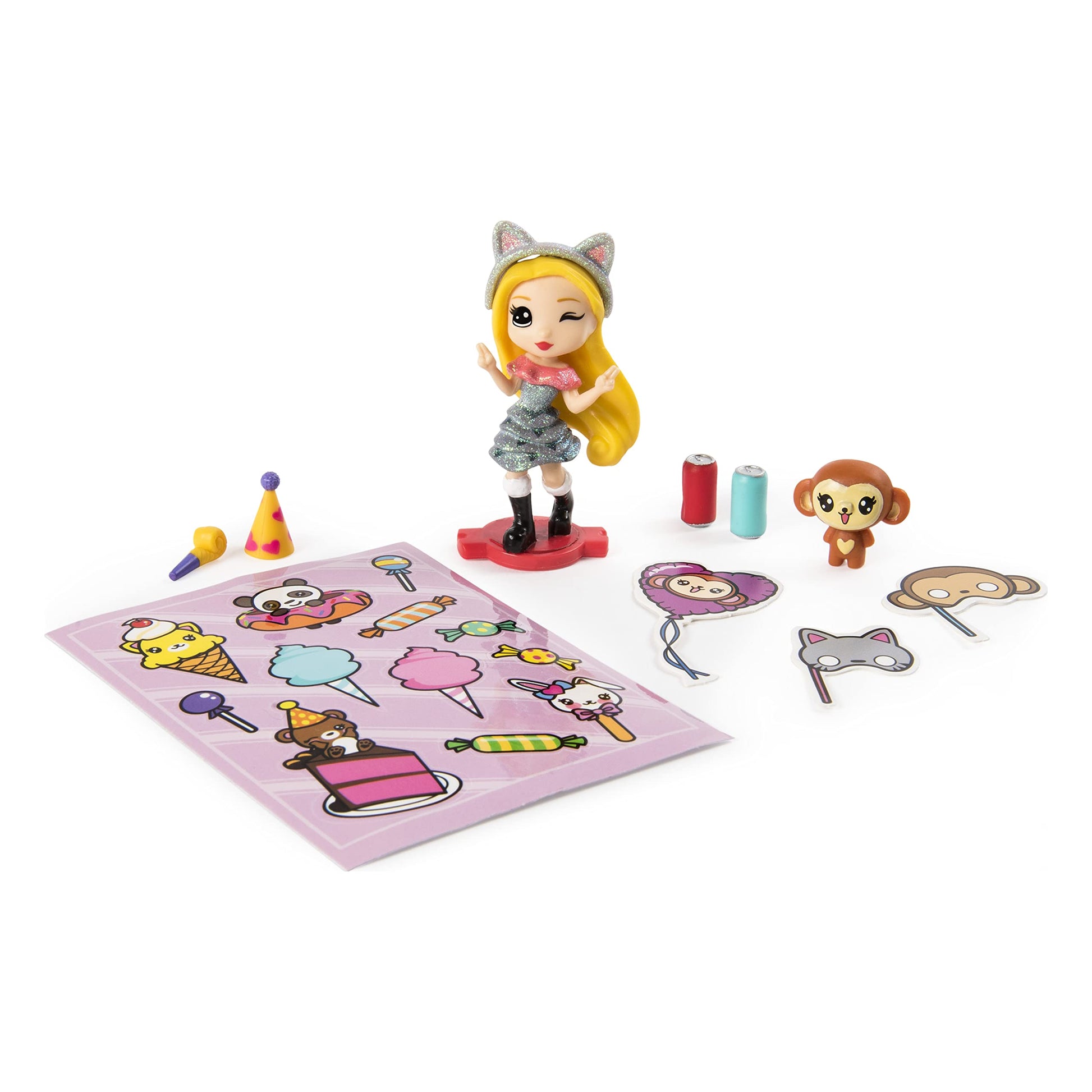 Party Popteenies - Double Surprise Popper, with Confetti, Collectible Mini Doll and Accessories, for Ages 4 and Up (Styles May Vary)