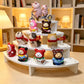 2PCS Tier Corner Shelf Display Riser for Figurines - Curved Wooden Display Shelf for Mini Figures, Collectibles, Space Saving Desktop Display Stand