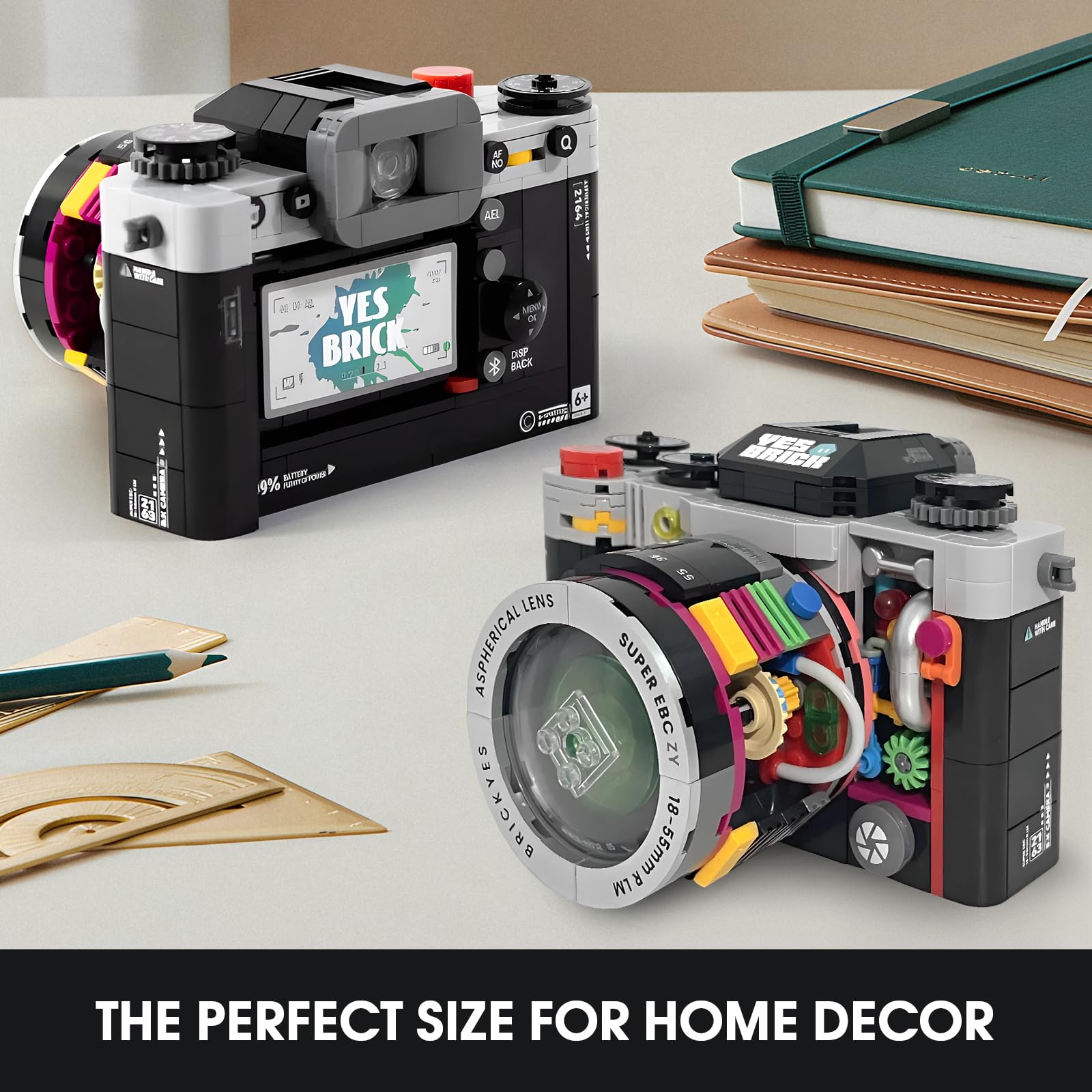 Vziimo Retro Camera Building Set for Adults, Vintage Camera Model Kit, Creative Gifts for Adults, Teens Age 14+, Photography Fans and Vintage