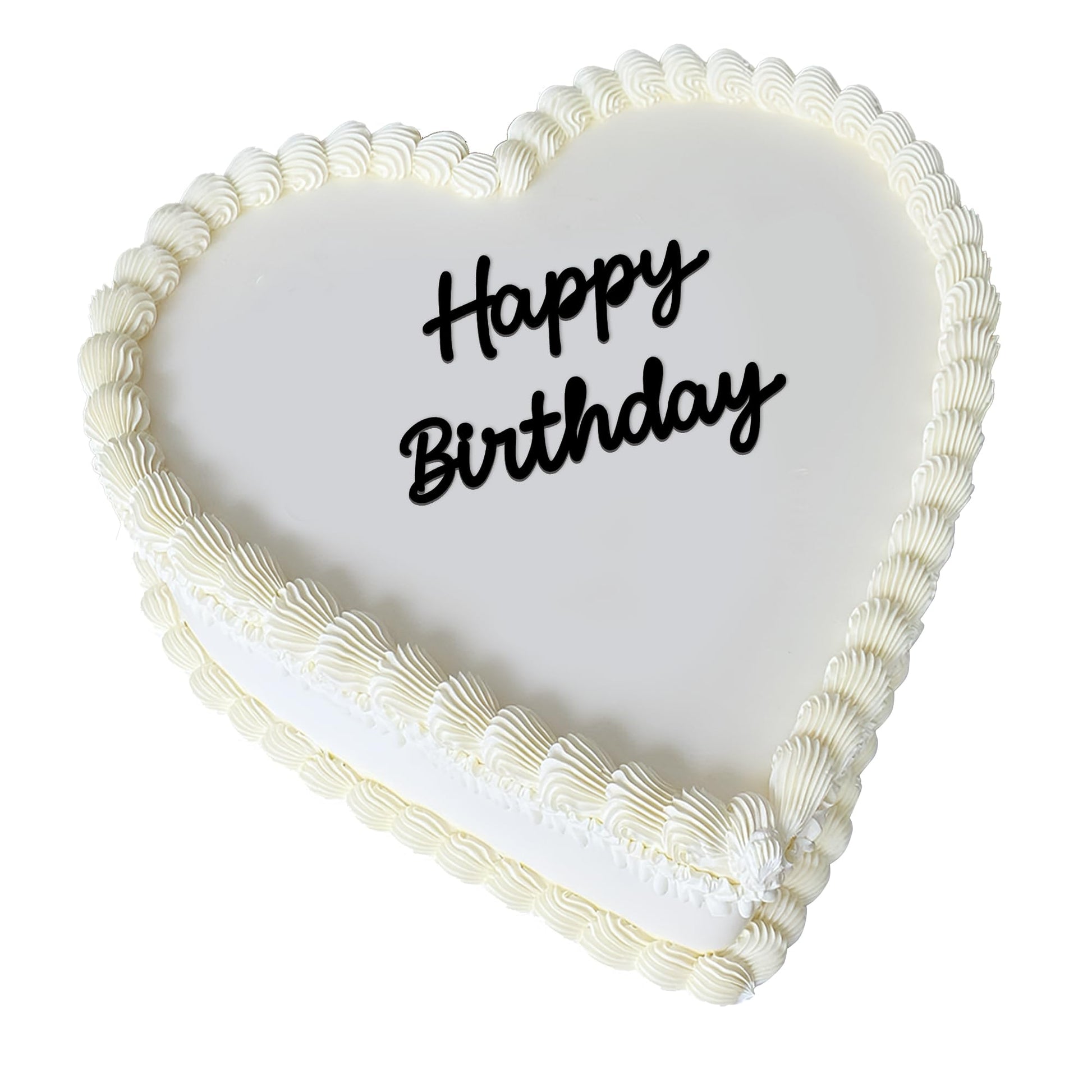 Happy Birthday Cake Topper, Black Acrylic Script Birthday Cake Decoration for Birthday Party, Cake Decor for Women Girls Dessert Table (happy