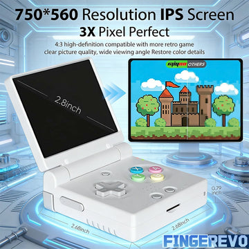 Miyoo Mini Flip Handheld Game Console 2.8-inch 750*560 IPS Screen 2500mAh Miyoo-mini Flip Clamshell Retro Games Consoles OnionOS-64GB Black