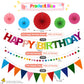 Danadia Rainbow 3D Happy Birthday Banner, Pre-Strung Felt Party Decorations