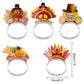 ASTARON 12 Pieces Thanksgiving Headbands for Thanksgiving Decorations, Thanksgiving Turkey Headbands for Thanksgiving Dinner Decor Thanksgiving Party