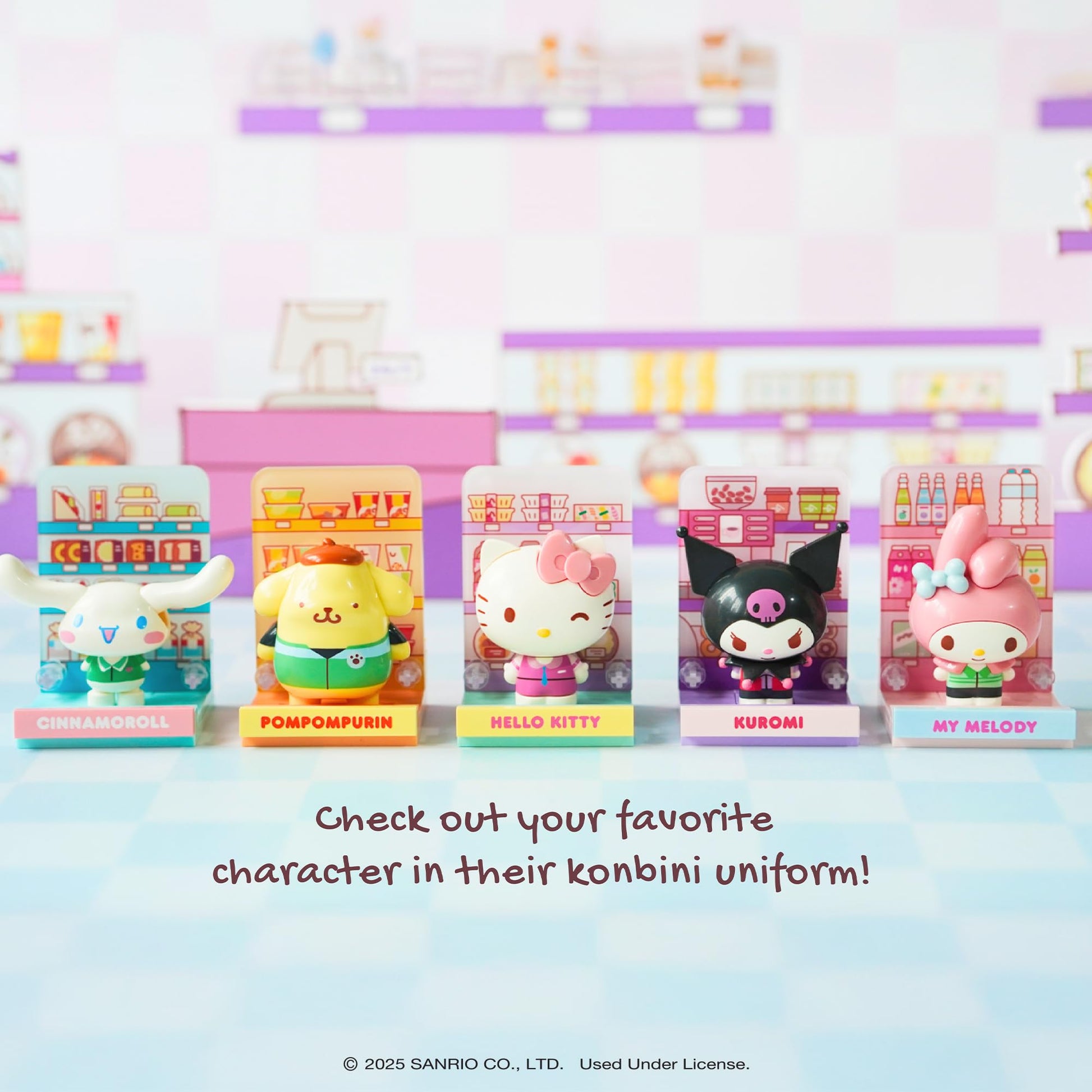 Hamee Sanrio Hello Kitty and Friends 'Konbini' Cute Building Blocks Figure Set - [Birthday Gift, Party Favor, Gift Basket Filler, Stress Relief