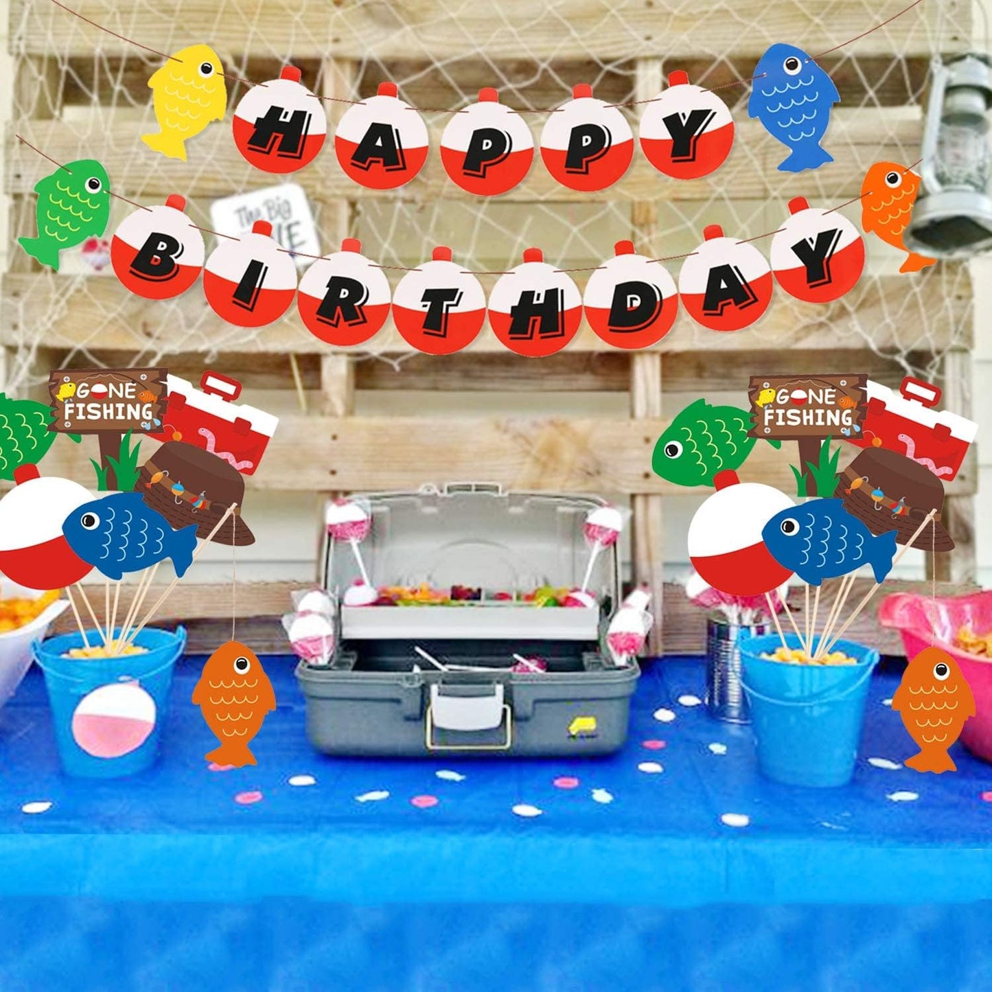 Yaaaaasss! 21Pcs Gone Fishing Party Decorations The Big One Fishing Theme Table Centerpieces Little Fisherman Table Toppers for Ofishally One Birthday