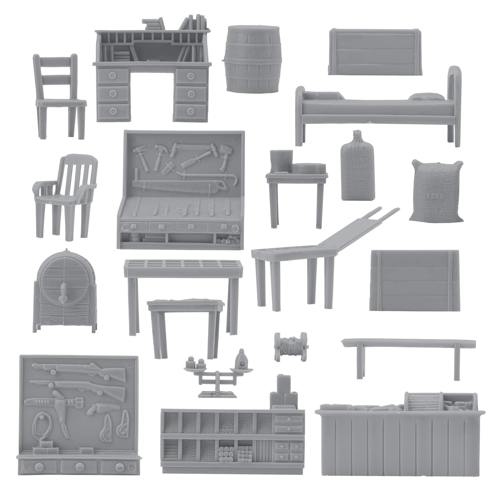 BMC Classic Marx Military Base Camp - 44pc Plastic Army Men Playset Accessories