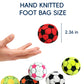 6 Pack Soccer Pattern Footbag Set - Handmade Crochet Kick Sack Balls for Adults & Beginners, Colorful Juggling Footbags, Pellet Filled Balance Toy