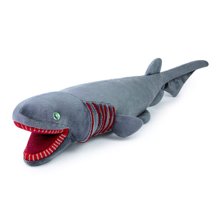 Frankiezhou Home Realistic Frilled Shark Plush Toy - Simulation 20.5" Grey Lifelike Frilled Six Gill Shark Stuffed Toys, Super Soft Sea Creatures