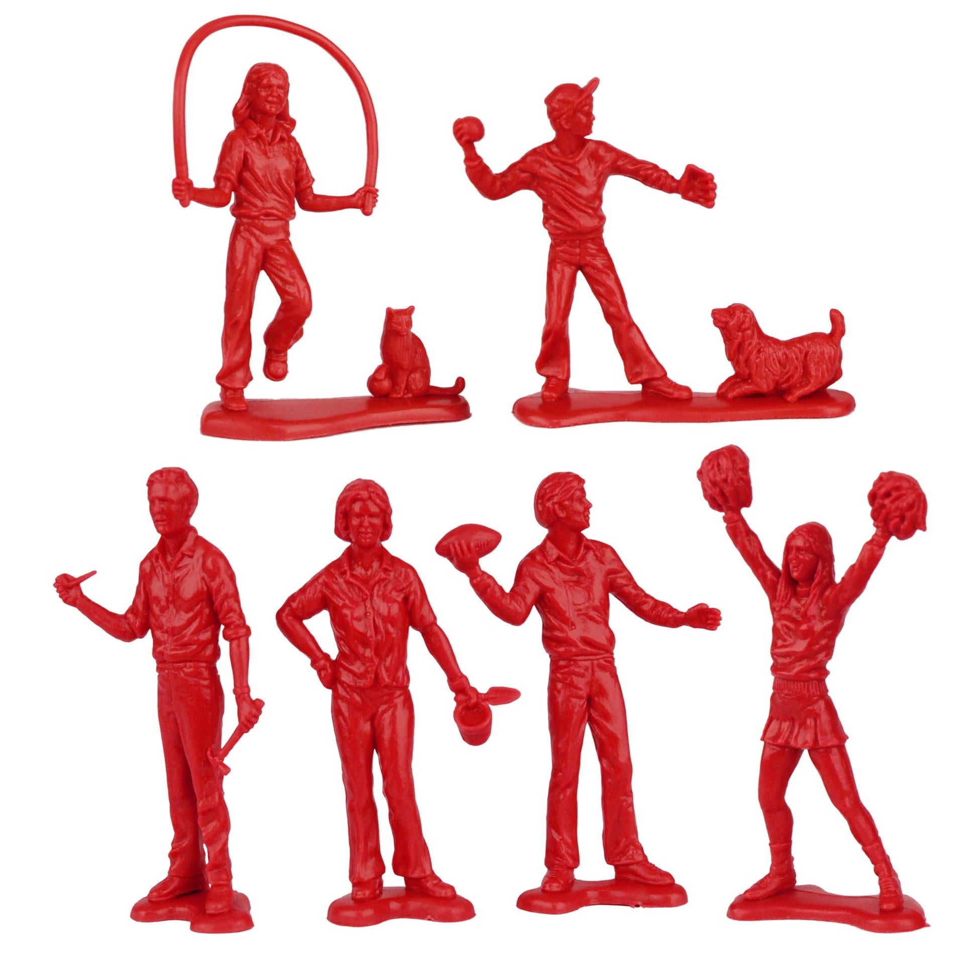 Tim Mee People Play Figures - Yellow, Red, & Blue 18pc Playset - Made in USA