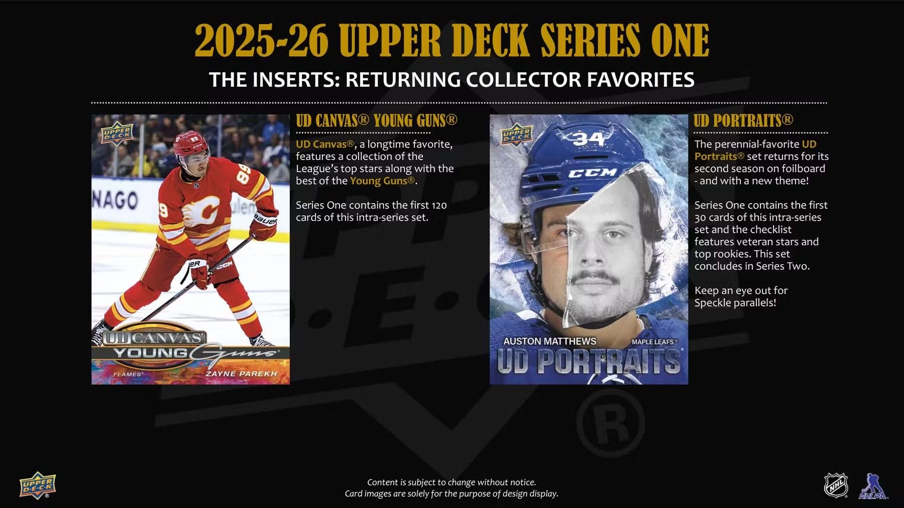 2025/26 Upper Deck Series 1 Hockey Trading Card Tin (Three Young Guns Rookie Cards Per Box)