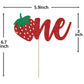Red Glitter Strawberry One Cake Topper, Berry 1st Birthday/A Sweet Little Berry is on the Way, StrawberryThemed Baby's 1st Birthday Baby Shower Party