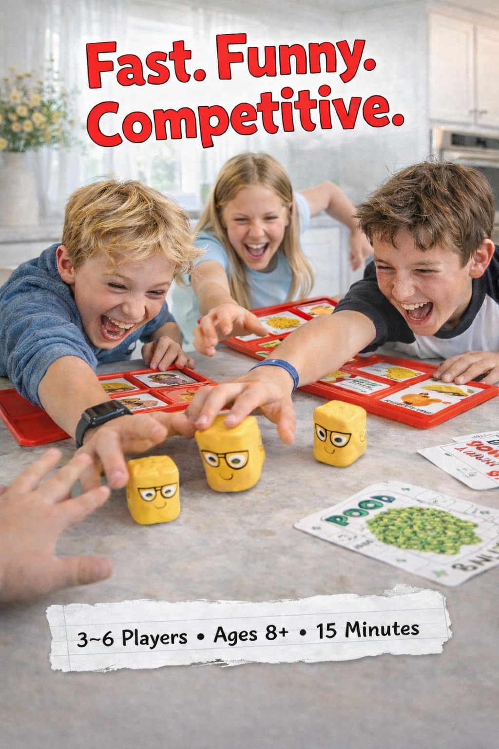 The Lunch Room Family Card Game - Fast Paced Food Fight Party Game for Kids & Adults, Fun for 3-6 Players, Easy to Learn for Family Game Night, 10-15