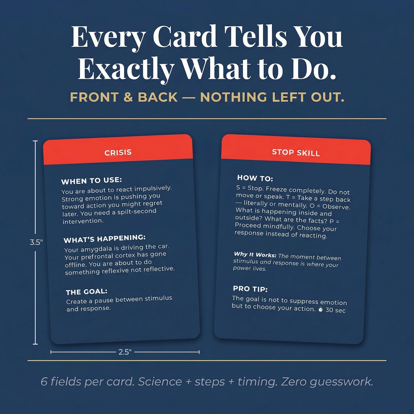 PocketPlaybook Co Anxiety Relief Coping Skills Cards - 55 Evidence-Based Techniques for Fast-Acting Relief | DBT, CBT & Grounding Tools for Anxiety