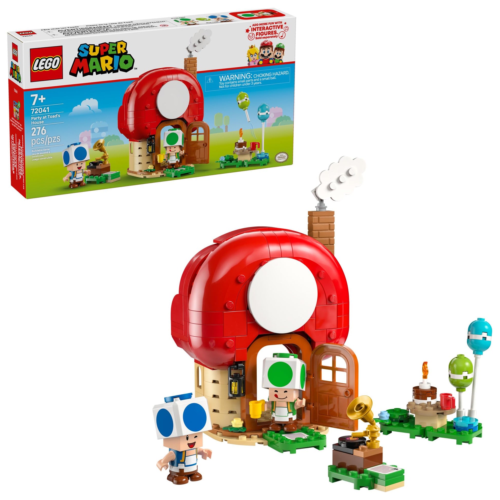 LEGO Super Mario Party at Toad’s House Building Toy - Pretend Play Set for Boys & Girls, Ages 7+ - Kids Building Blocks with Digital Action & 2 Toad