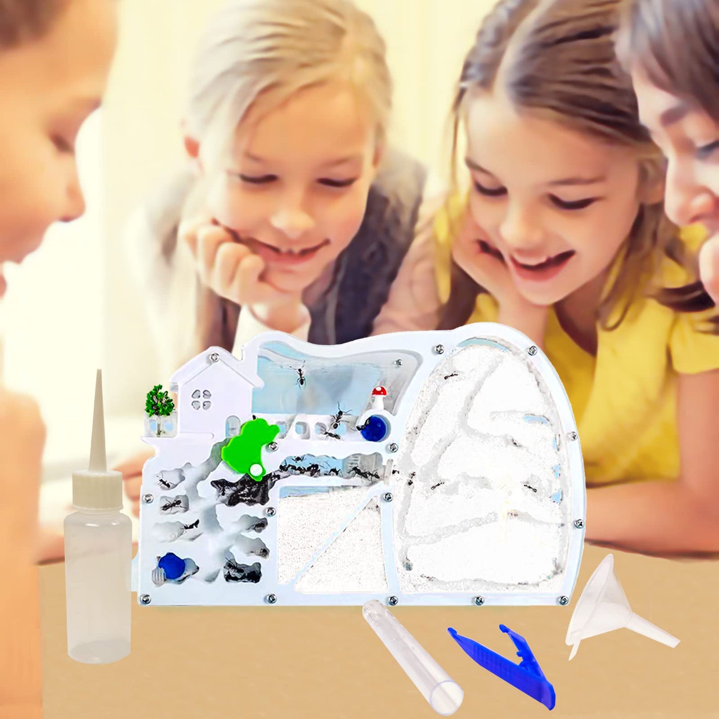 EXBEPE Large Sand Ant Farm Castle,Ant Habitat with Dinosaur Digging to Study Ant Colony Ecosystem Behavior,Science Educational Gift for Kids