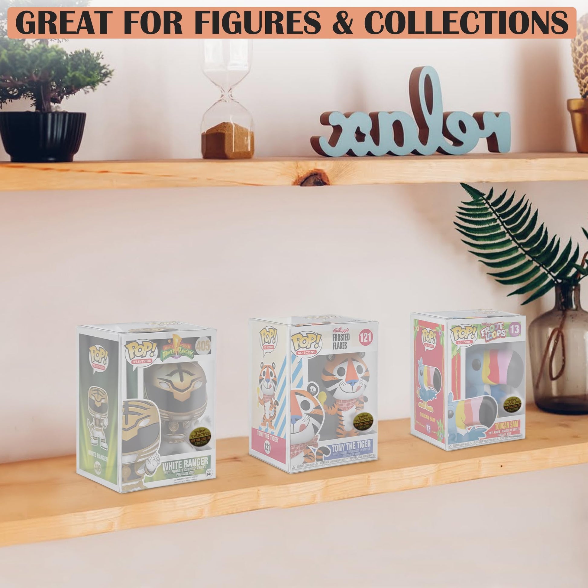 Premium 0.5mm 10 Pack Protective Display Box Compatible with Funko Pops- Crystal Clear PET Plastic Case - Fits Standard 4-Inch Vinyl Figures