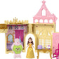 Mattel Disney Princess Belle Stackable Castle Doll House with Small Belle Doll, 4 Character Friends & 3 Accessories, Portable with Handle
