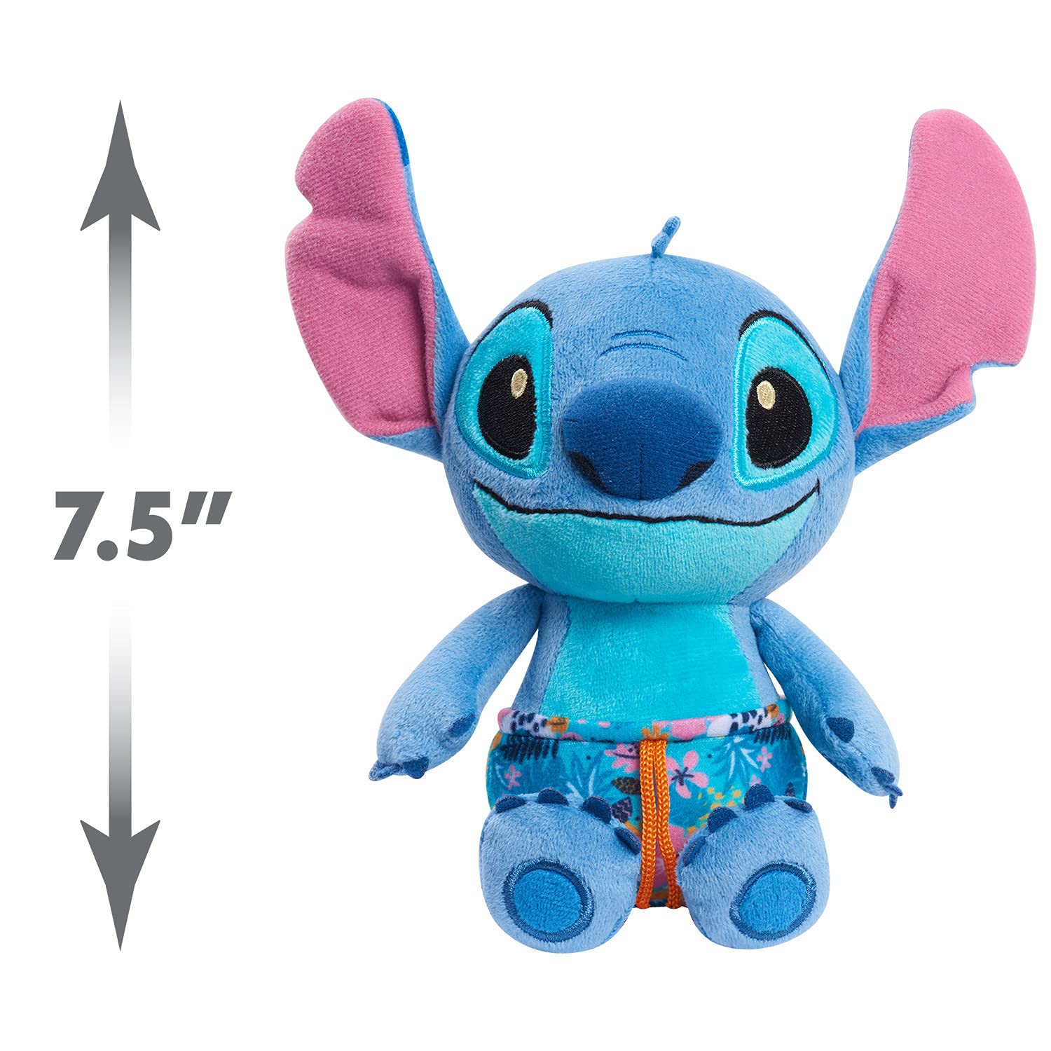 Disney’s Lilo & Stitch 7.5 Inch Stitch Plushie Stuffed Animal, Tropical Theme, Alien