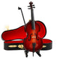 Dselvgvu Wooden Miniature Double Bass with Stand,Bow and Case Mini Contrabass Replica Mini Musical Instrument Collectible Miniature Dollhouse Model