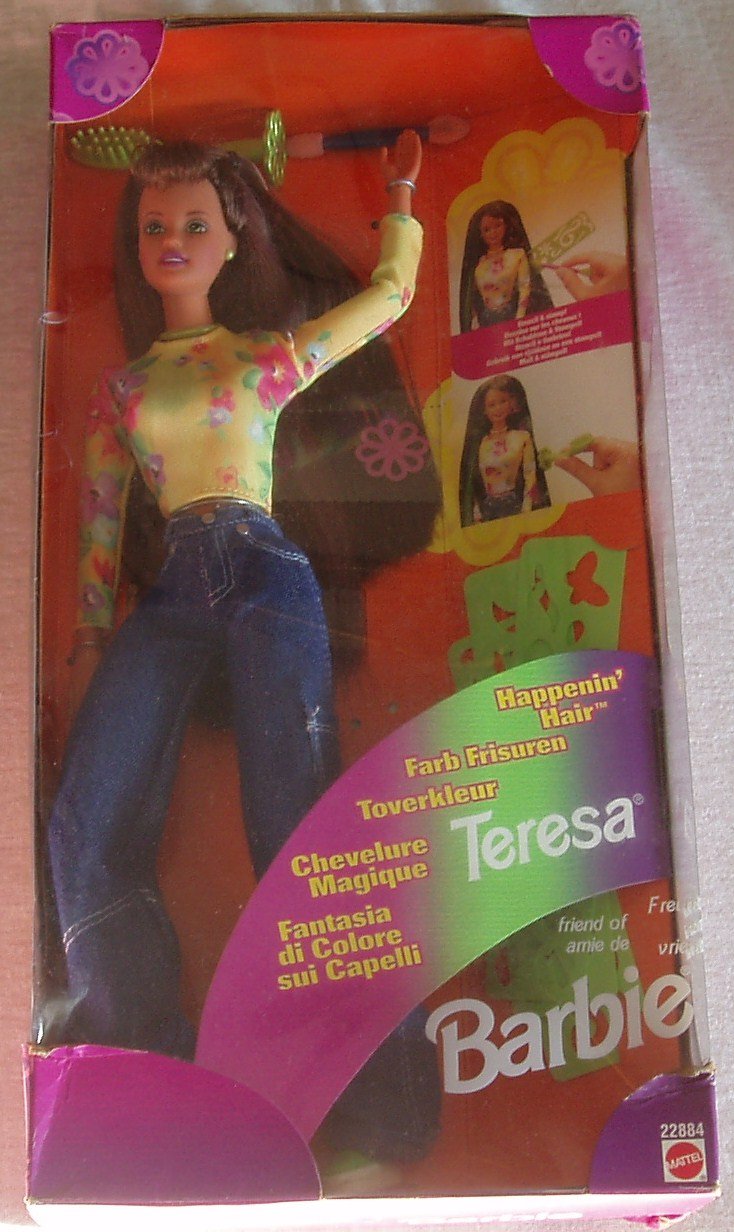 Happenin Hair Teresa Barbie Stencil and Stamp by Mattel