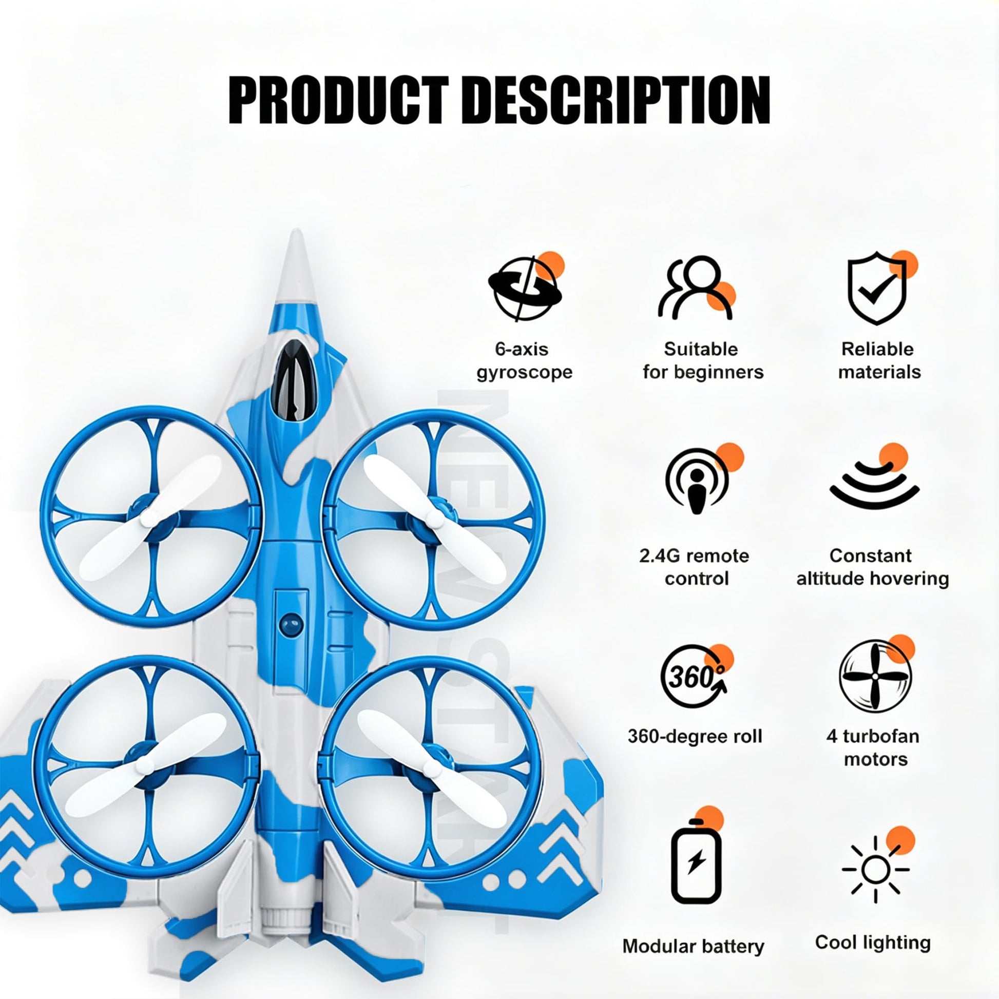 Yonsaeik 2-in-1 RC Fighter Airplane for Land and Air for Kids Adults 6+