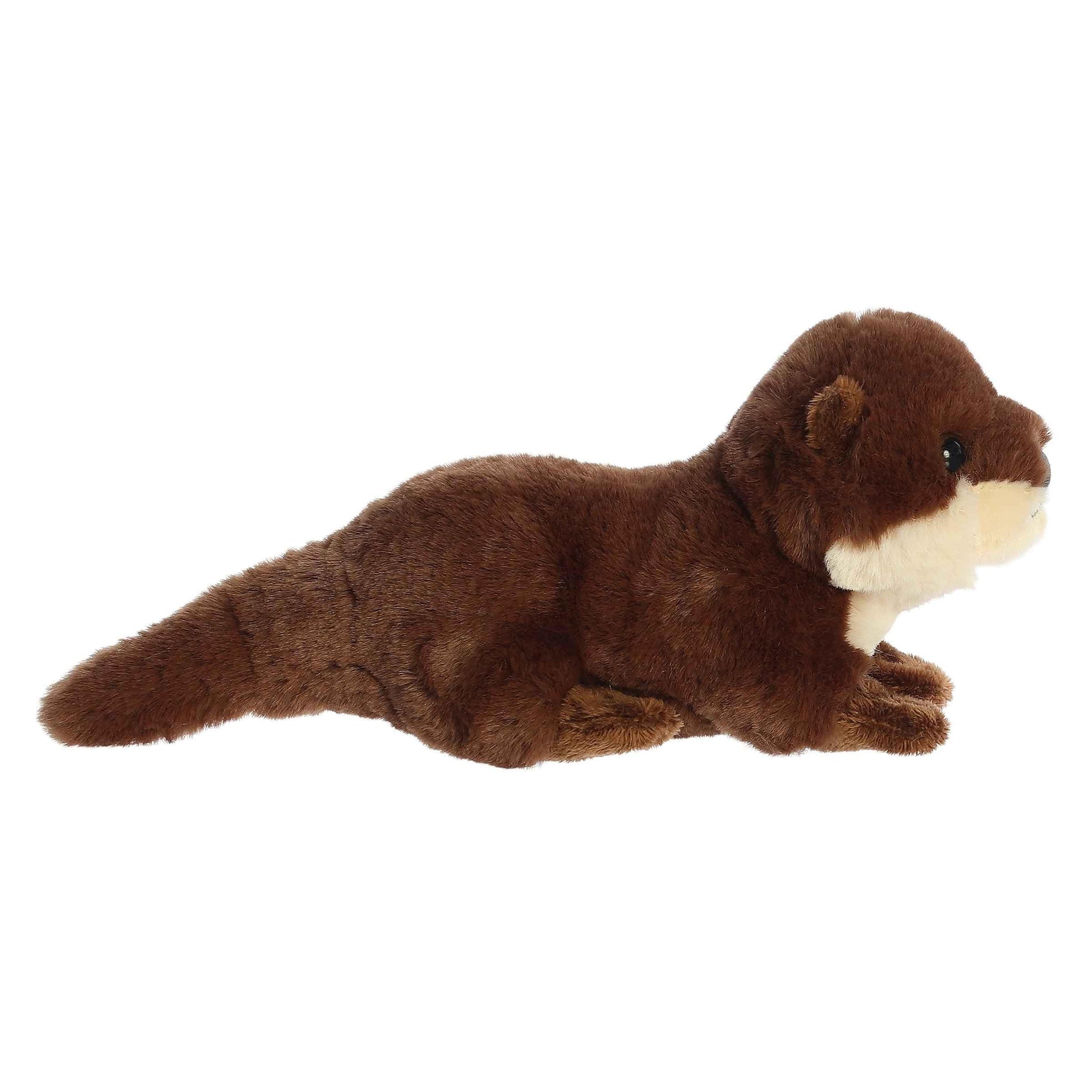 Aurora® Adorable Mini Flopsie™ River Otter Pup Stuffed Animal - Playful Ease - Timeless Companions - Brown 8 Inches