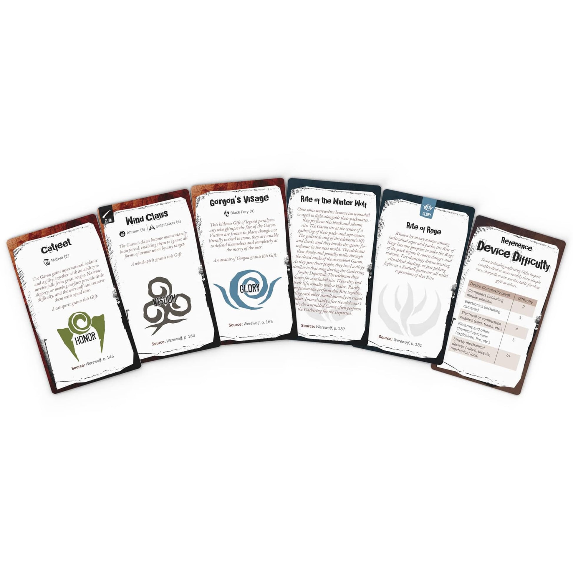 Renegade Game Studios Werewolf: The Apocalypse Gift & Rite Deck, Quick Reference Cards Expansion