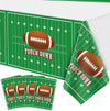 4 Pack Football Themed Tablecloths Disposable Plastic Football Table Cover Supplies Rectangular Game Day Tablecloth Football Field for Tailgate