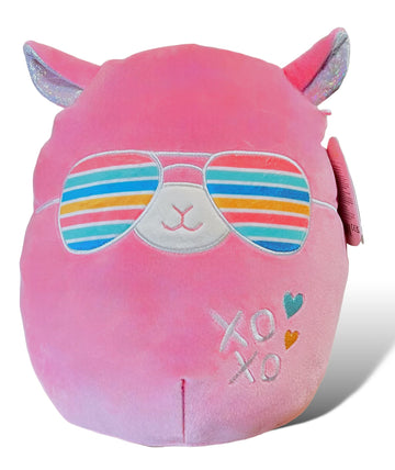 Squishmallows Official Kellytoy 11 Inch Pavlo LlamaHot Pink Llama with Aviator Glasses and XOXO On Belly Plush - 2023 Valentine’s Squad Stuffed Animal